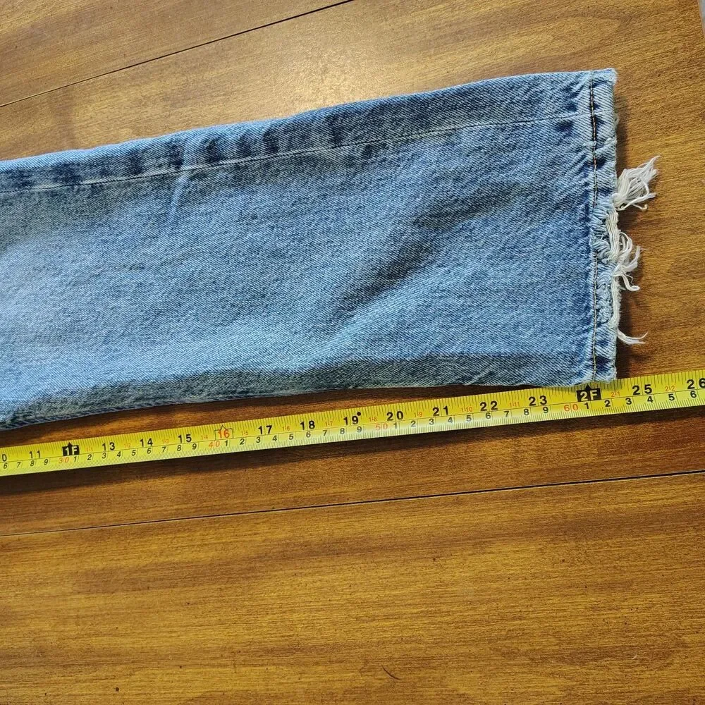 Agolde Riley Jeans Womens Straight High Rise Size 25 Crop Button Fly Stretch - Picture 6 of 10